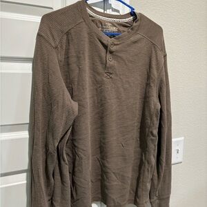 Faded Glory Men's Long Sleeve Henley - Brown